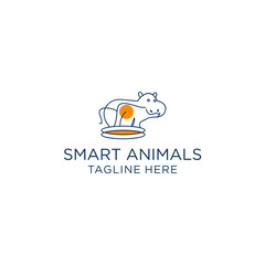 Smart animals logo icon design vector template