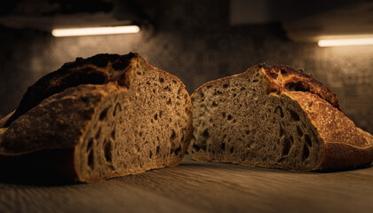 Rye wheat sourdough bread - 3d illustration