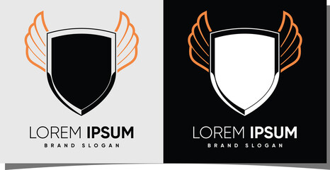 Shield simple logo with creative modern style Premium Vector