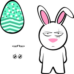 easter bunny cartoon vector set pack in vector format