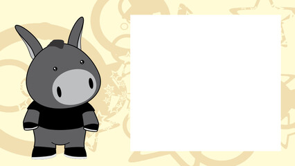 donkey kid chibi cartoon pictureframe vector