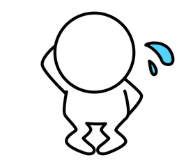 It is an illustration that a white person with two heads is in trouble.