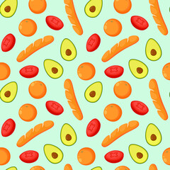 Hand drawn world food safety day seamless pattern