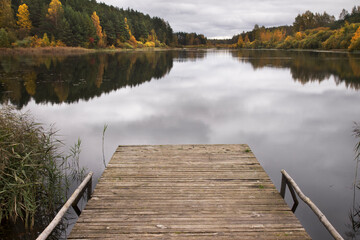 Lake in Bugrovo near Mikhaylovskoye. Pskov oblast. Russia