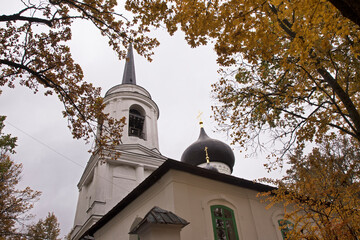 Svyatogorsk Holy Assumption Monastery in Pushkinskiye Gory (Pushkin Mountains ). Pskov oblast....