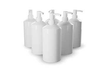Cosmetic bottle package 3d rendering isolated mockup fit for your design element.