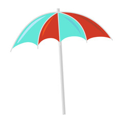 Colorful big sun umbrella vector isolated illustration