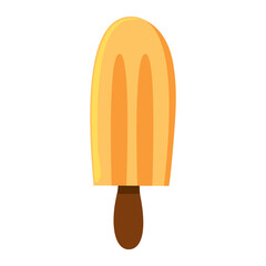 Orange flat ice cream vector isolated illustration