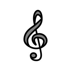 clef music color icon vector. clef music sign. isolated symbol illustration