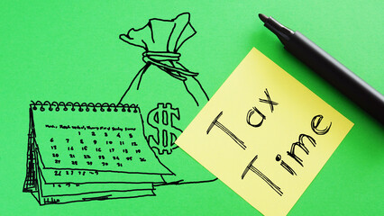 Tax time is shown on the photo using the text