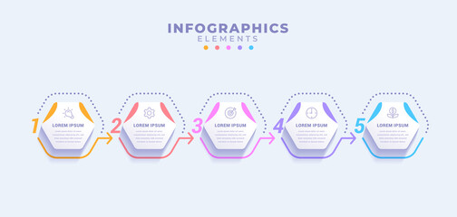 Business infographic template with five options