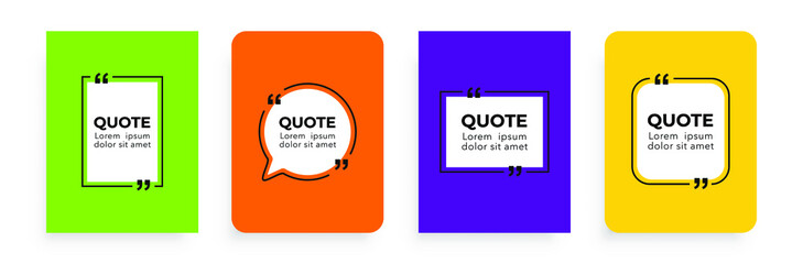 Quote for your opportunities. Speech bubbles with quote marks. Quote frame for your text. Vector illustration.