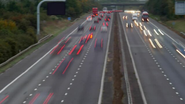 Motion controlled traffic time lapse, dusk