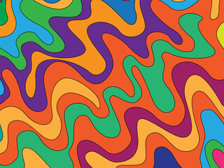 Colorful background design with wavy lines. Vector