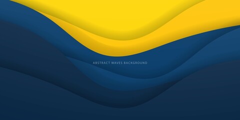 modern premium colorful wavy abstract background with gradient blue and yellow soft color on background. Eps10 vector