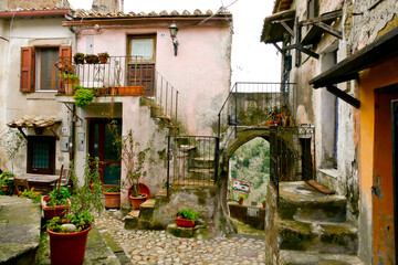 Fototapeta na wymiar Calcata, antico borgo medievale, Lazio
