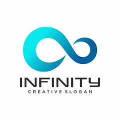 Infinite limitless symbol icon or logo design template. Corporate branding identity colorful gradient