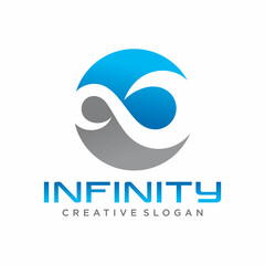 Infinite limitless symbol icon or logo design template. Corporate branding identity colorful gradient
