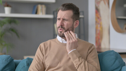 Portrait of Man having Toothache, Cavity
