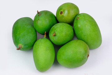 group of green raw mangoes, king of fruits,
pickle green mango