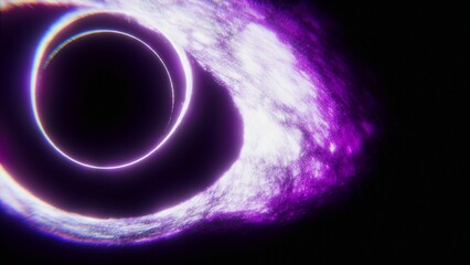 Black Hole in Space Violet Background