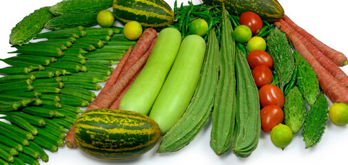 Indian fresh mixed vegetables, Group of organic green vegetables