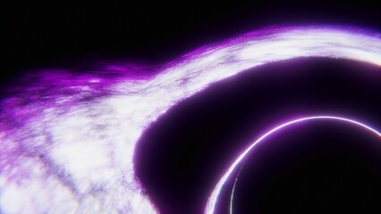 Black Hole in Space Violet Background