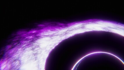 Black Hole in Space Violet Background
