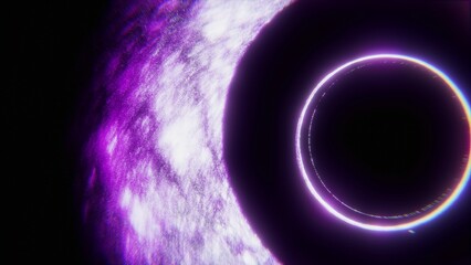 Black hole in the violet nebula