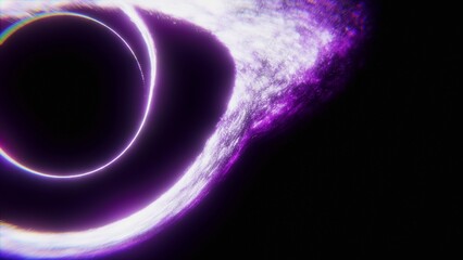 Black Hole in Space Violet Background