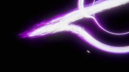 Black hole in the violet nebula