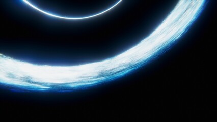 Black hole in the clouds - abstract digital blue black hole