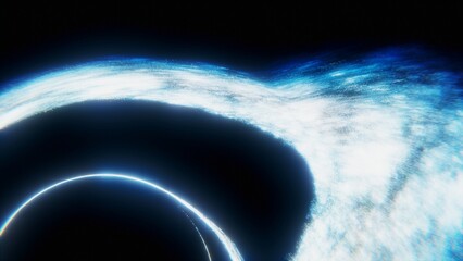 Black hole in the clouds - abstract digital blue black hole