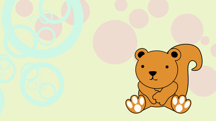 baby squirrel cartoon background in vector format