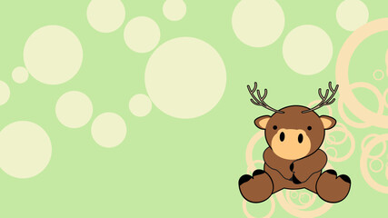 baby sit reindeer cartoon background in vector format