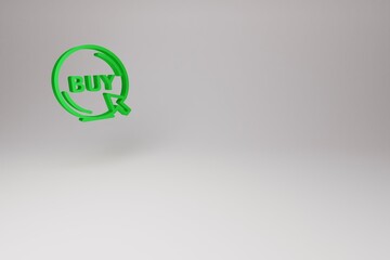 cursor and buy sign 3d render, studio shots