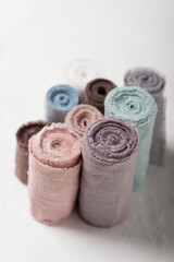 Different colors fabric rolls