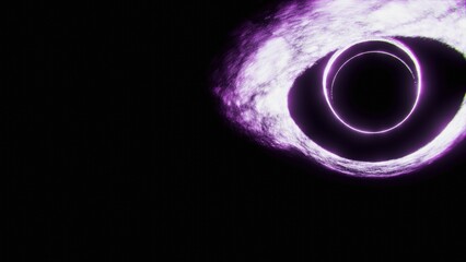 Abstract space. Black hole with purple nebula over colorful star fields in outer space
