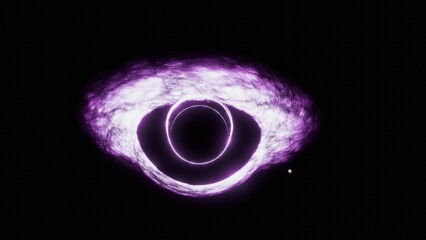 Abstract space. Black hole with purple nebula over colorful star fields in outer space
