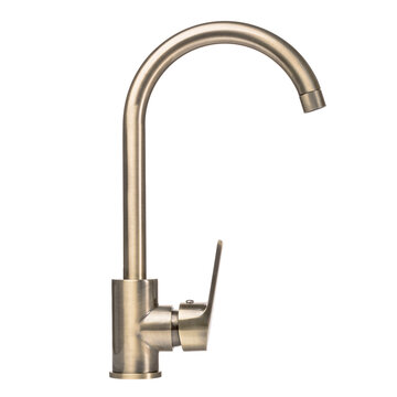 Water faucet on a white isolated background. Faucet for washbasin, kitchen, bathroom, shower.