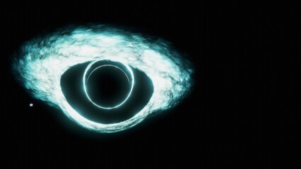 black hole with gravitational lens effect and the Blue Milky Way galaxy