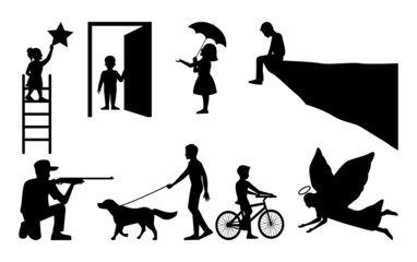 silhouette design of people activity