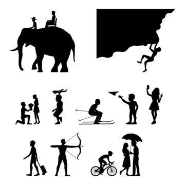 silhouette design of people activity