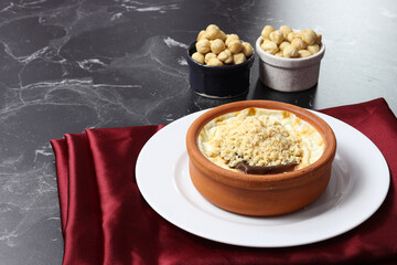 Traditional Turkish milk dessert rice pudding.Also known as Sütlaç.