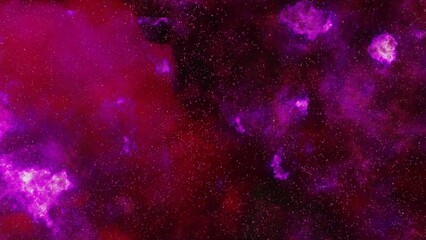 Colored red and purple nebula and open cluster of stars in the universe.