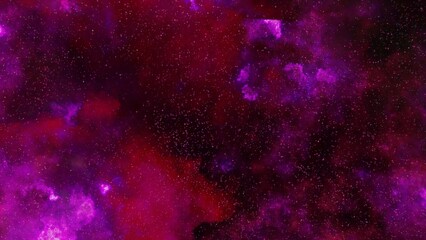 Colored red and purple nebula and open cluster of stars in the universe.