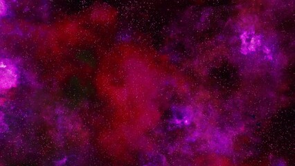 Colored red and purple nebula and open cluster of stars in the universe.