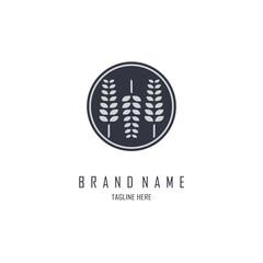 farming wheat agriculture logo template design for brand or company and other