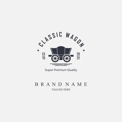 american classic wagon logo template design for brand or company and other - obrazy, fototapety, plakaty