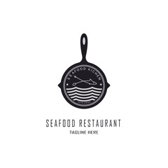 seafood restaurant logo template design for brand or company and other